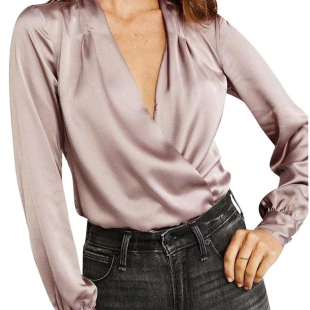 Abercrombie & Fitch Rose Colored Silk Bodysuit